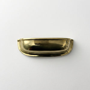 Unlacquered Brass Cup Pull Handles, Solid Brass Kitchen Bin Pull
