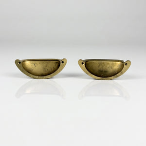Unlacquered Brass Cup Pull Handles, Solid Brass Kitchen Bin Pull