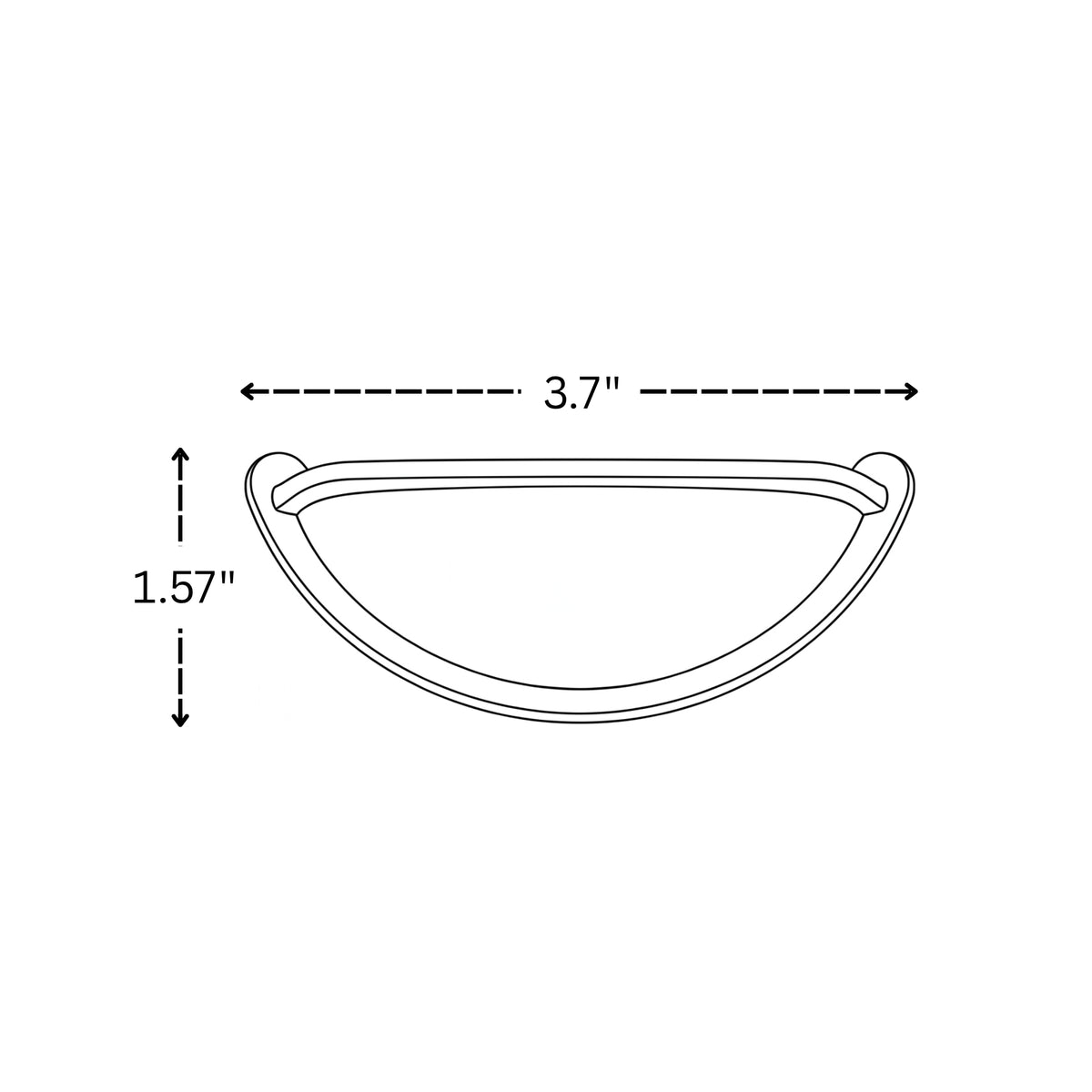 Unlacquered Brass Cup Pull Handles, Solid Brass Kitchen Bin Pull