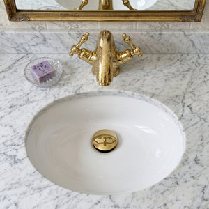 Unlacquered Brass Engraved Single Hole Bathroom Faucet with Lever Handles