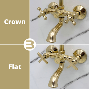 Unlacquered Brass Exposed Shower System with Rainfall Head Tub Filler