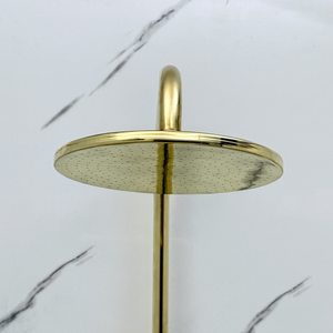 Unlacquered Brass Exposed Shower System with Rainfall Head & Tub Filler