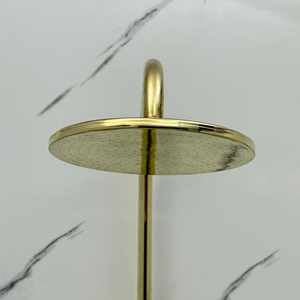 Unlacquered Brass Exposed Shower System with Rainfall Head, Handheld Shower & Tub Filler