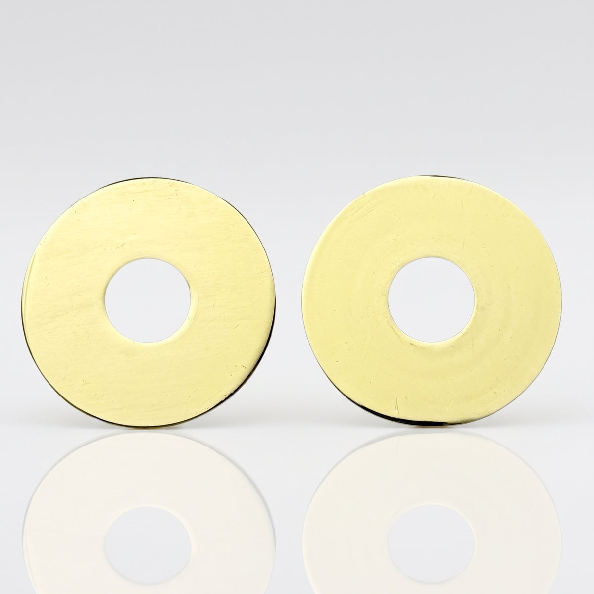 Unlacquered Brass Flat Face Plates for Wall Mount Faucets, 1/2 inch Solid Brass Flat Escutcheons