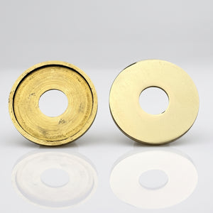 Unlacquered Brass Flat Face Plates for Wall Mount Faucets, 1/2 inch Solid Brass Flat Escutcheons