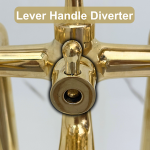 Unlacquered Brass Freestanding Bathtub Faucet, Solid Brass Clawfoot Tub Filler with Handheld Shower Head, - image 10