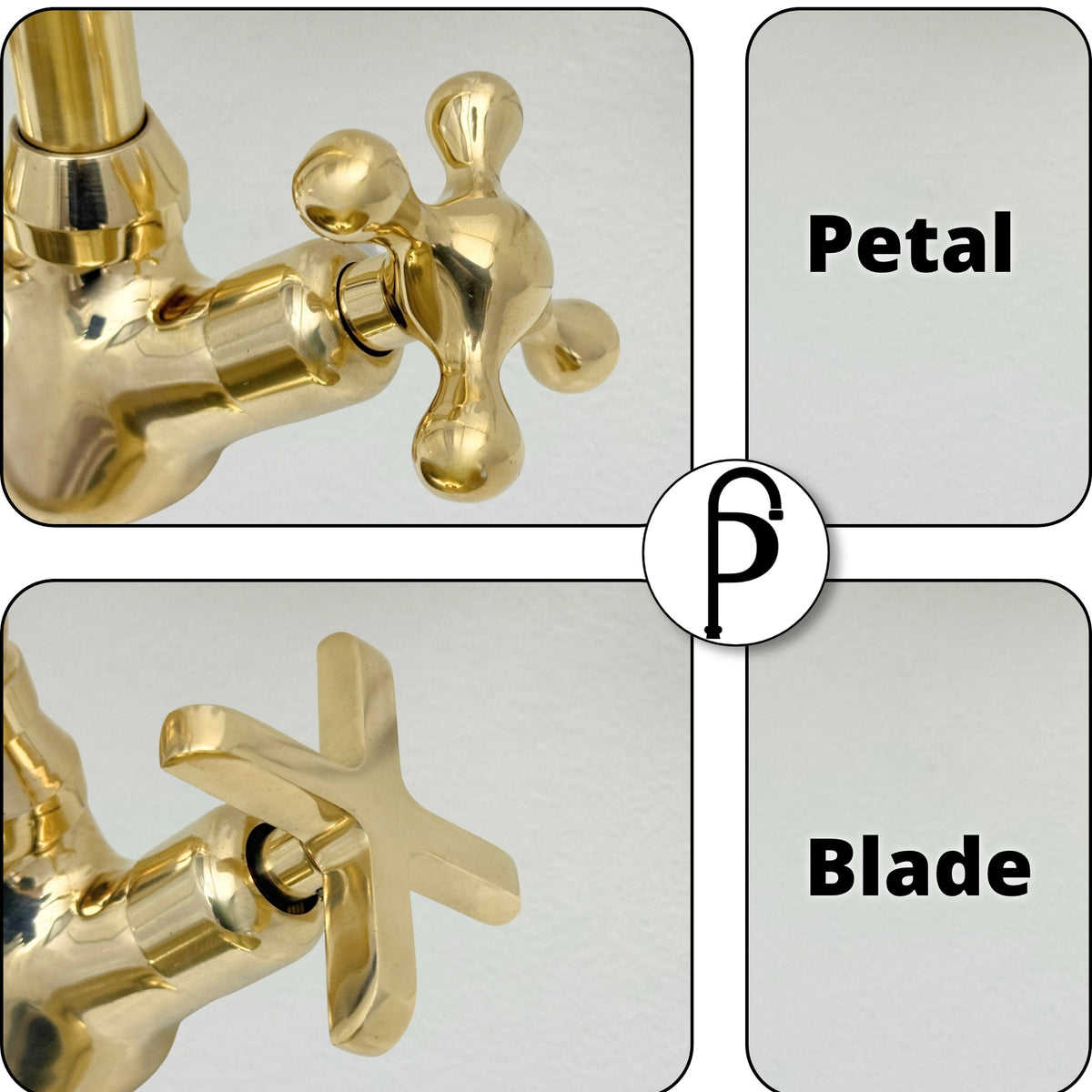 Unlacquered Brass Gooseneck Single Hole Faucet with Cross Handles