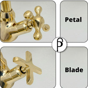 Unlacquered Brass Gooseneck Single Hole Faucet with Cross Handles