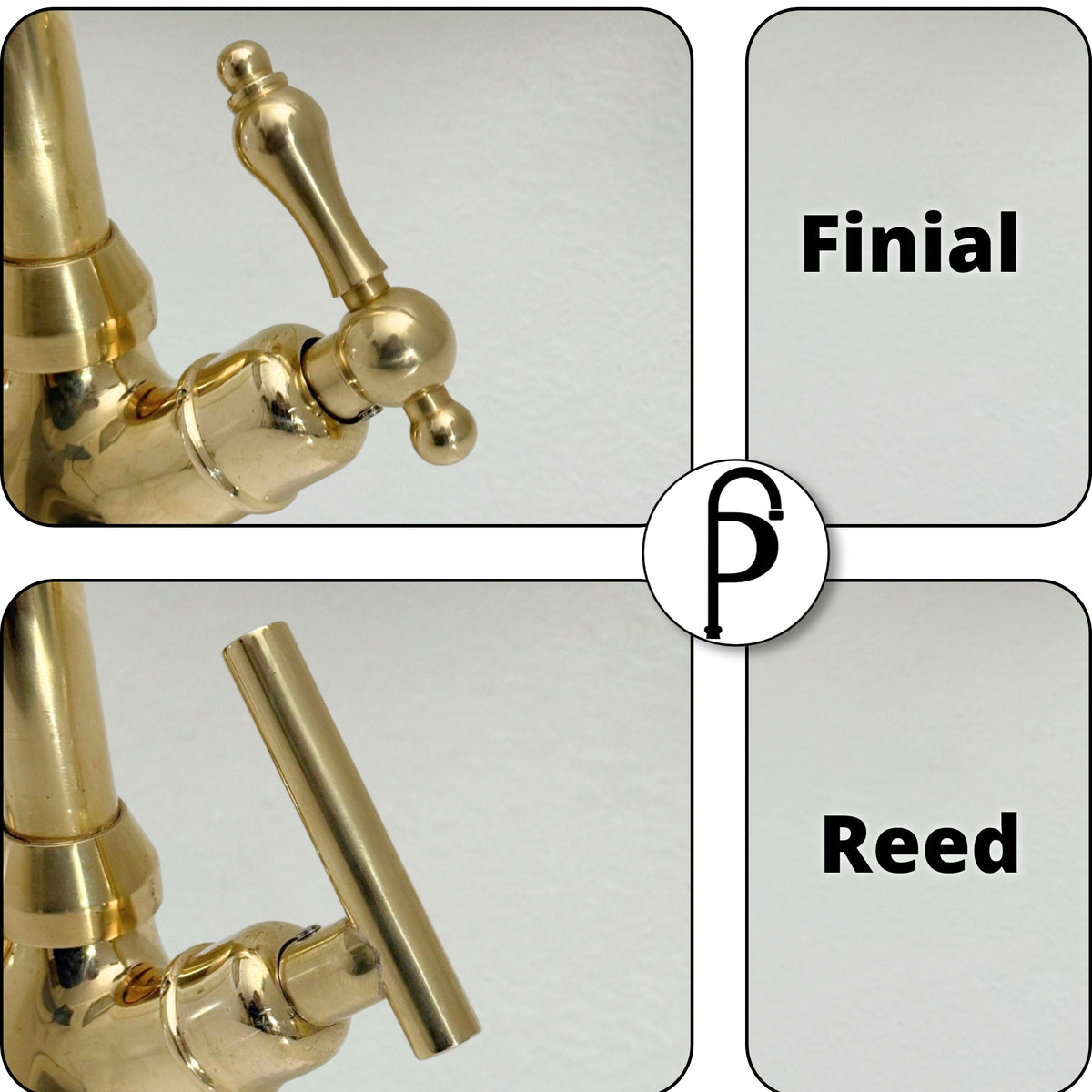 Unlacquered Brass Gooseneck Single Hole Faucet with Lever Handles