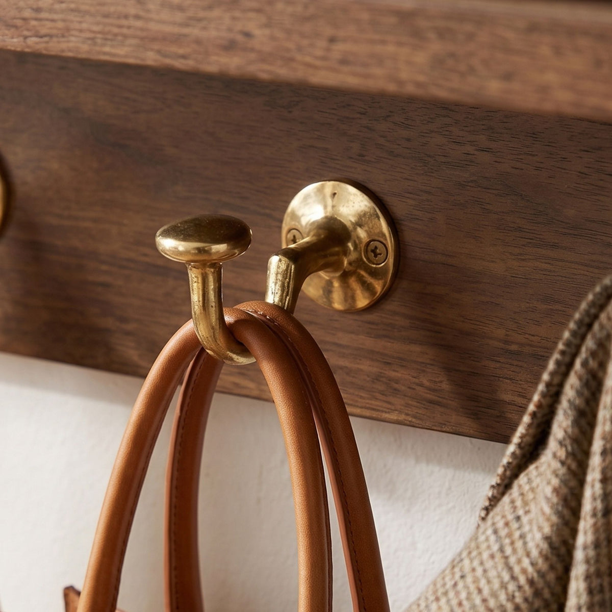 Unlacquered Brass Hooks, Solid Brass Robe Hook, Heavy Duty Single Hook, Wall Mount Robe Hooks
