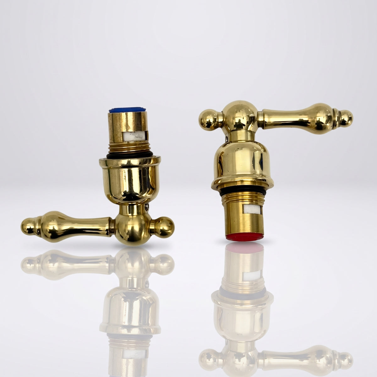 Unlacquered Brass Lever Handles with Cartridge, Solid Brass Lever Handles for Brass Fixtures