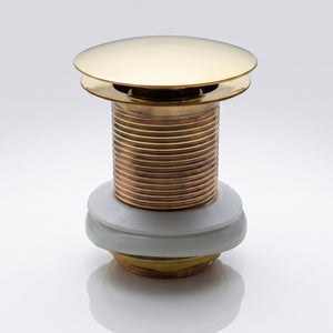Unlacquered Brass Pop Up Sink Strainer, Brass Push Up Button for Kitchen and Bathroom Sinks