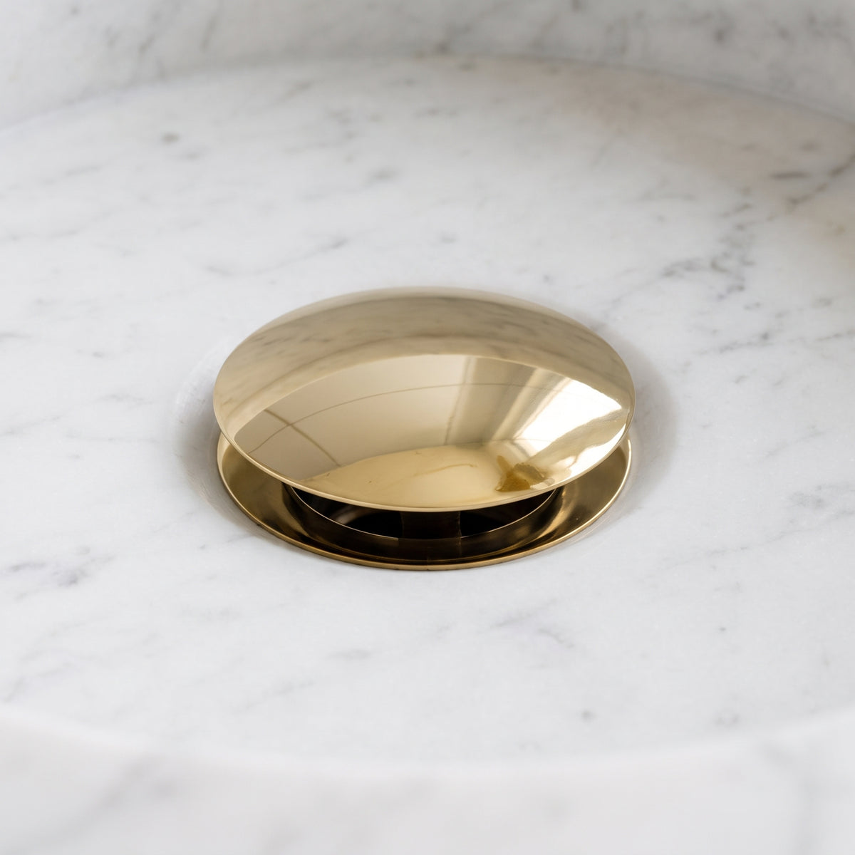 Unlacquered Brass Pop Up Sink Strainer, Brass Push Up Button for Kitchen and Bathroom Sinks