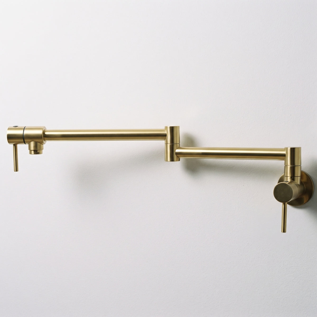 Unlacquered Brass Double-Joint Pot Filler with Lever Handles