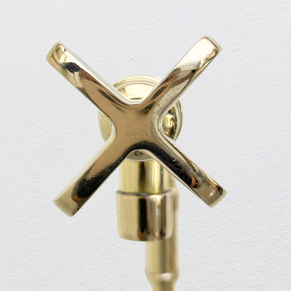 Unlacquered Brass Double-Joint Pot Filler with Cross Handles