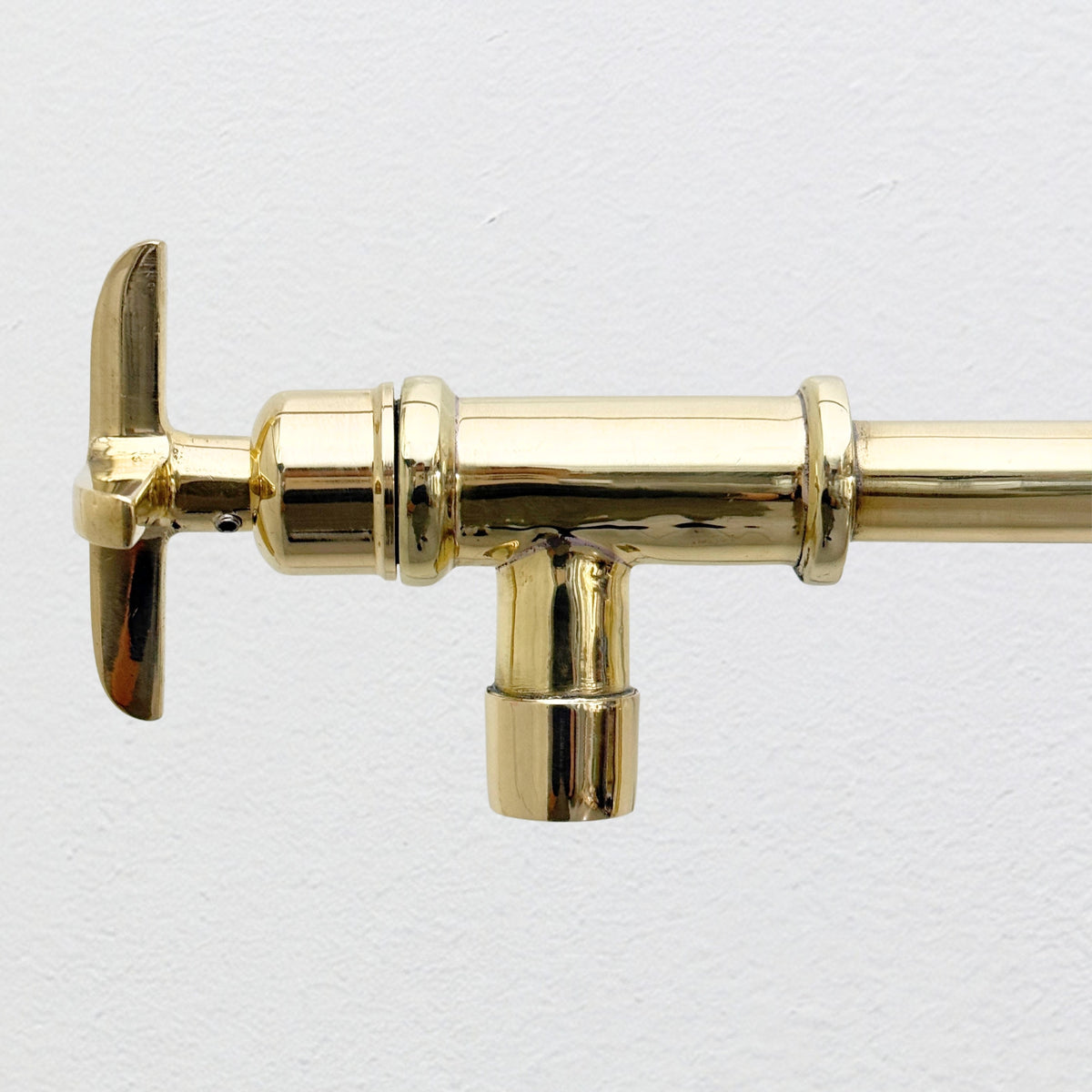 Unlacquered Brass Double-Joint Pot Filler with Cross Handles