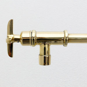 Unlacquered Brass Double-Joint Pot Filler with Cross Handles