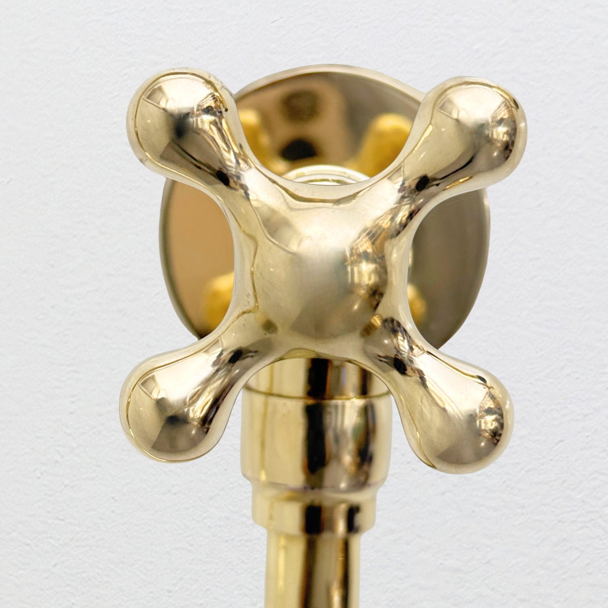 Unlacquered Brass Double-Joint Pot Filler with Cross Handles