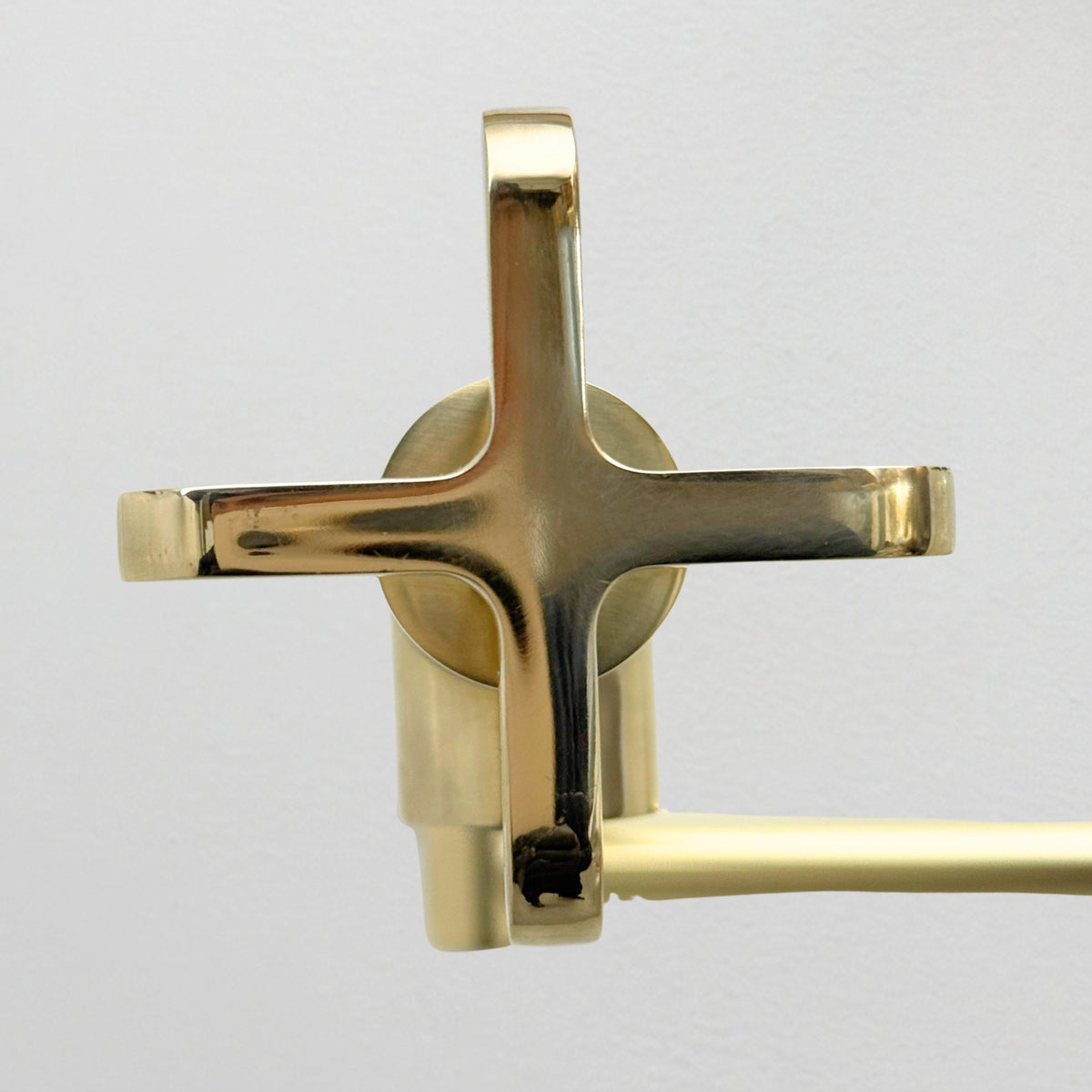 Unlacquered Brass Swing-Arm Pot Filler with Cross Handles