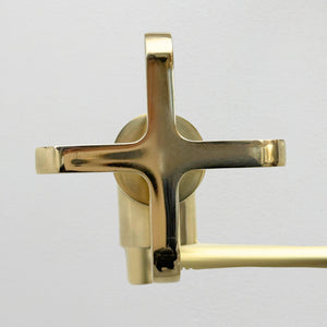 Unlacquered Brass Swing-Arm Pot Filler with Cross Handles