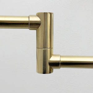 Unlacquered Brass Swing-Arm Pot Filler with Cross Handles