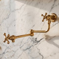 Unlacquered Brass Pot Filler with Cross Handles