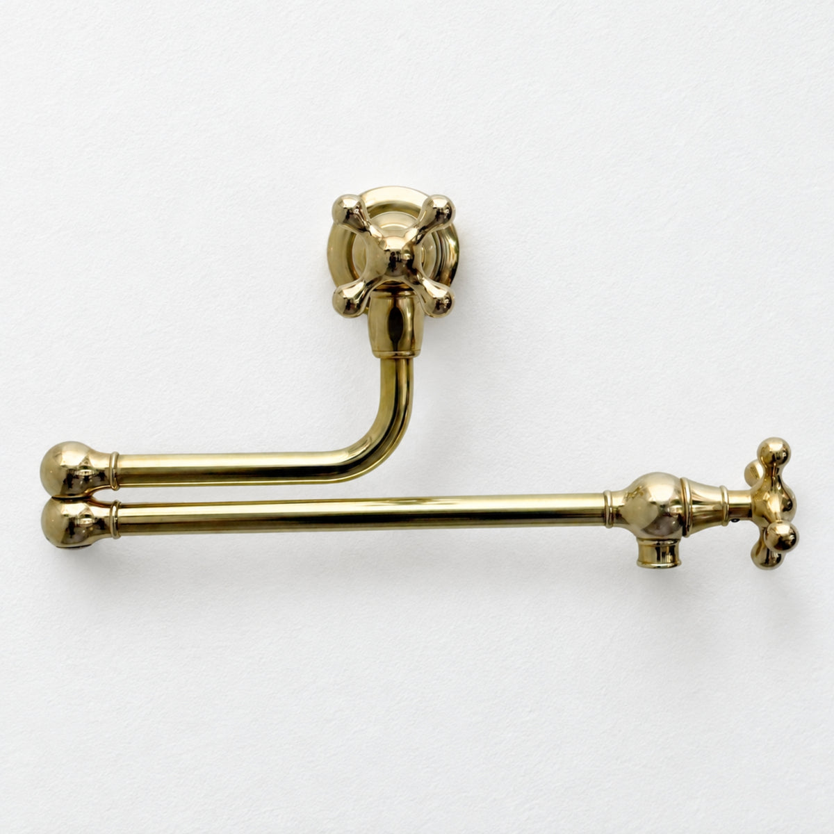 Unlacquered Brass Pot Filler with Cross Handles