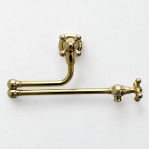 Unlacquered Brass Pot Filler with Cross Handles