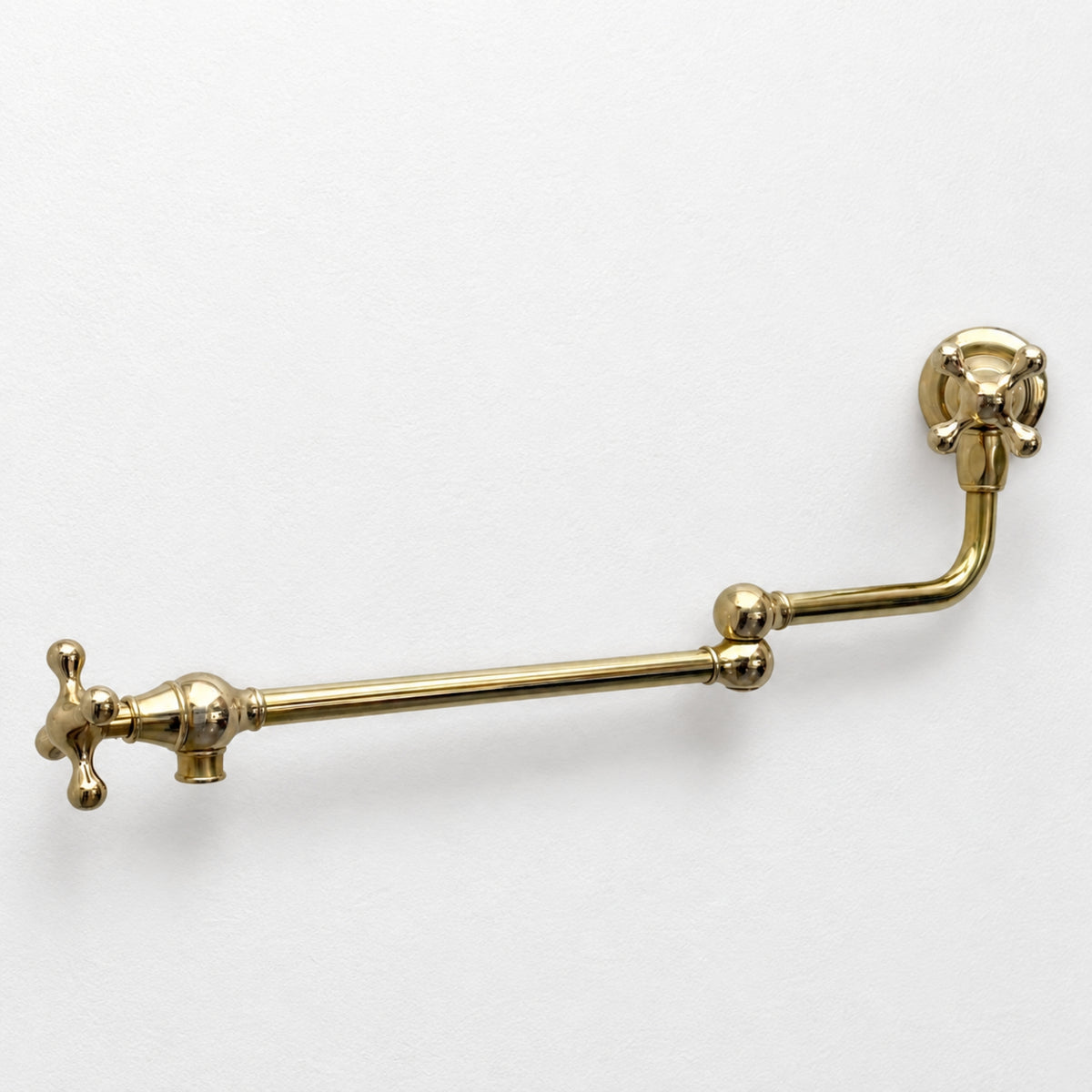 Unlacquered Brass Pot Filler with Cross Handles