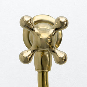 Unlacquered Brass Pot Filler with Cross Handles