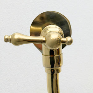 Unlacquered Brass Swing-Arm Pot Filler with Lever Handles