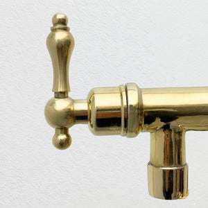 Unlacquered Brass Swing-Arm Pot Filler with Lever Handles