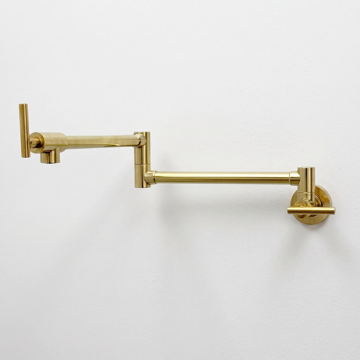 Unlacquered Brass Folding Pot Filler with Lever Handles