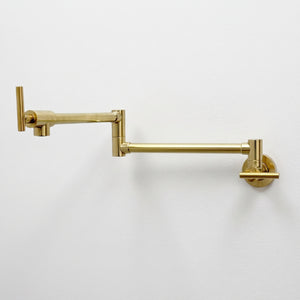 Unlacquered Brass Folding Pot Filler with Lever Handles