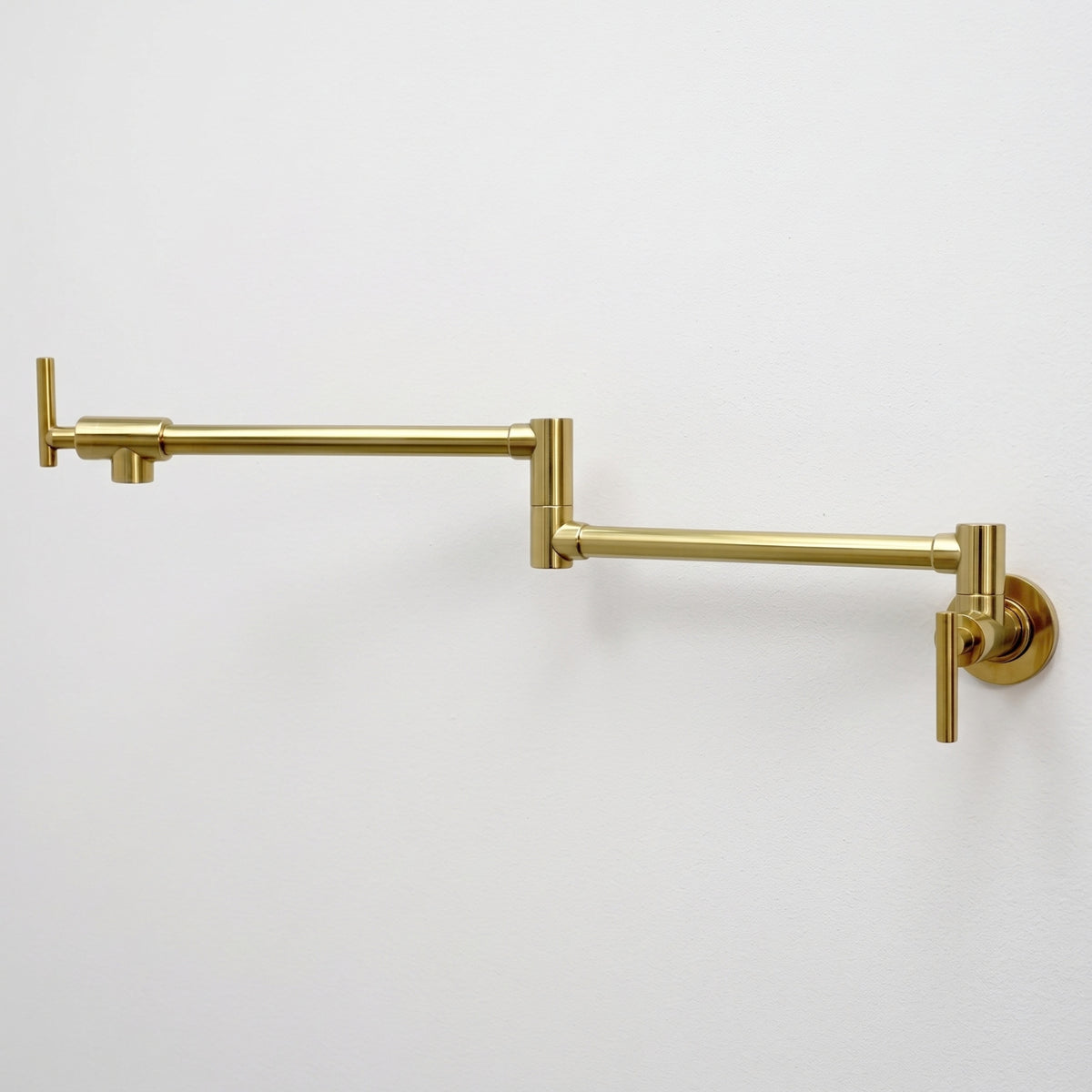 Unlacquered Brass Folding Pot Filler with Lever Handles