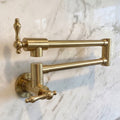 Unlacquered Brass Folding Pot Filler with Lever Handles