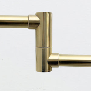 Unlacquered Brass Folding Pot Filler with Lever Handles