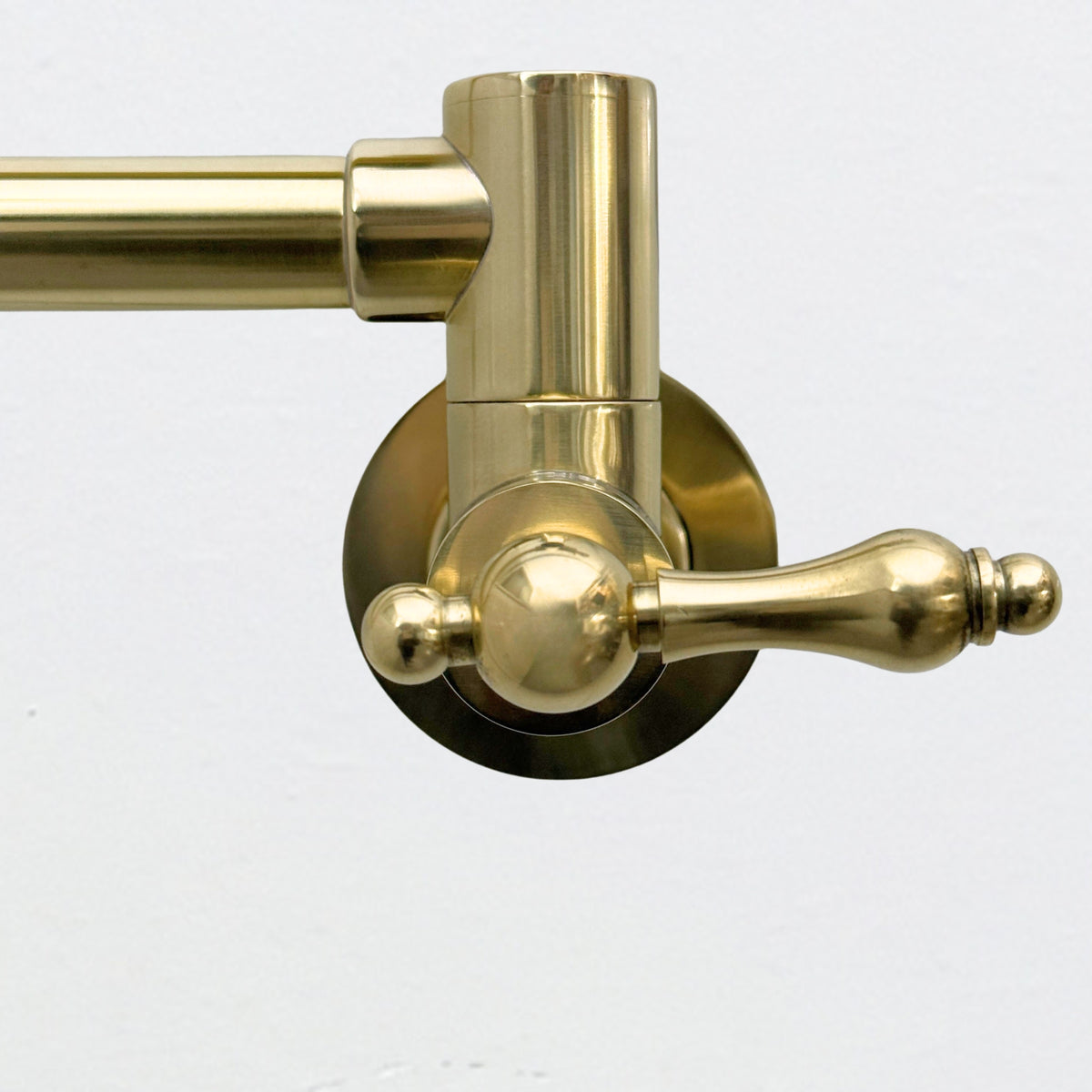 Unlacquered Brass Folding Pot Filler with Lever Handles