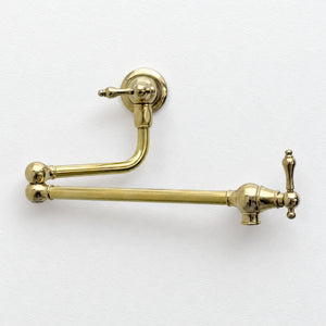 Unlacquered Brass Pot Filler with Lever Handles