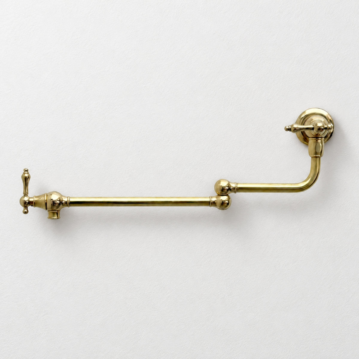 Unlacquered Brass Pot Filler with Lever Handles