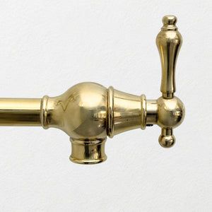 Unlacquered Brass Pot Filler with Lever Handles