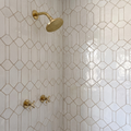 Unlacquered Brass Adjustable 6" Flat Round Rain Shower System, Short Arm
