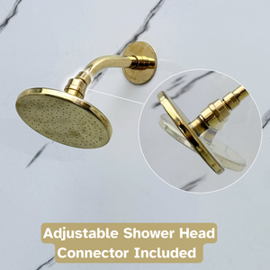 Unlacquered Brass Adjustable Flat Round Rain Shower System — Short arm (UBCSS-007) — detail view 7
