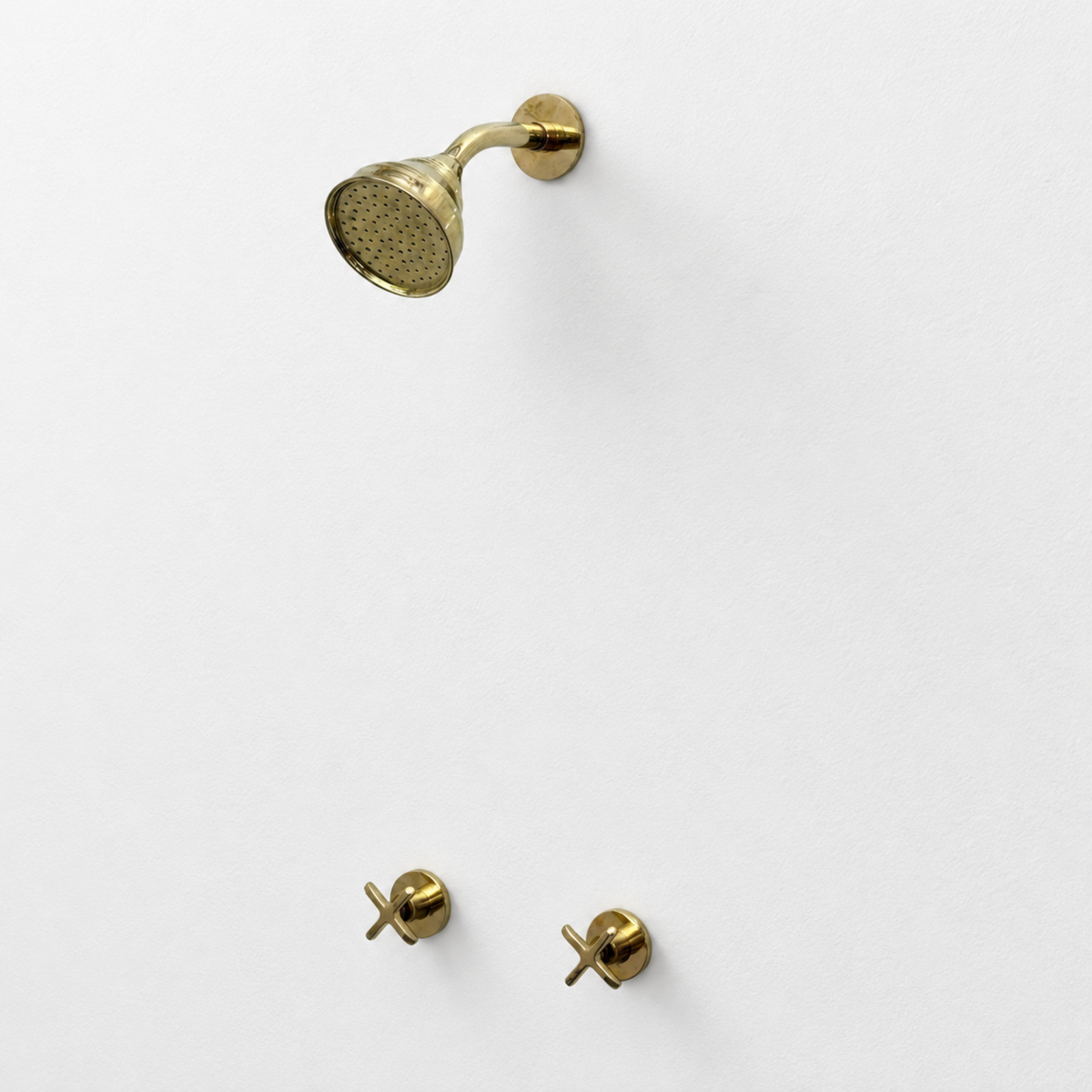Unlacquered Brass 4" Round Rain Shower System, Short Arm