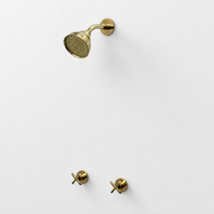 Unlacquered Brass 4" Round Rain Shower System, Short Arm
