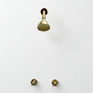 Unlacquered Brass 4" Round Rain Shower System, Short Arm