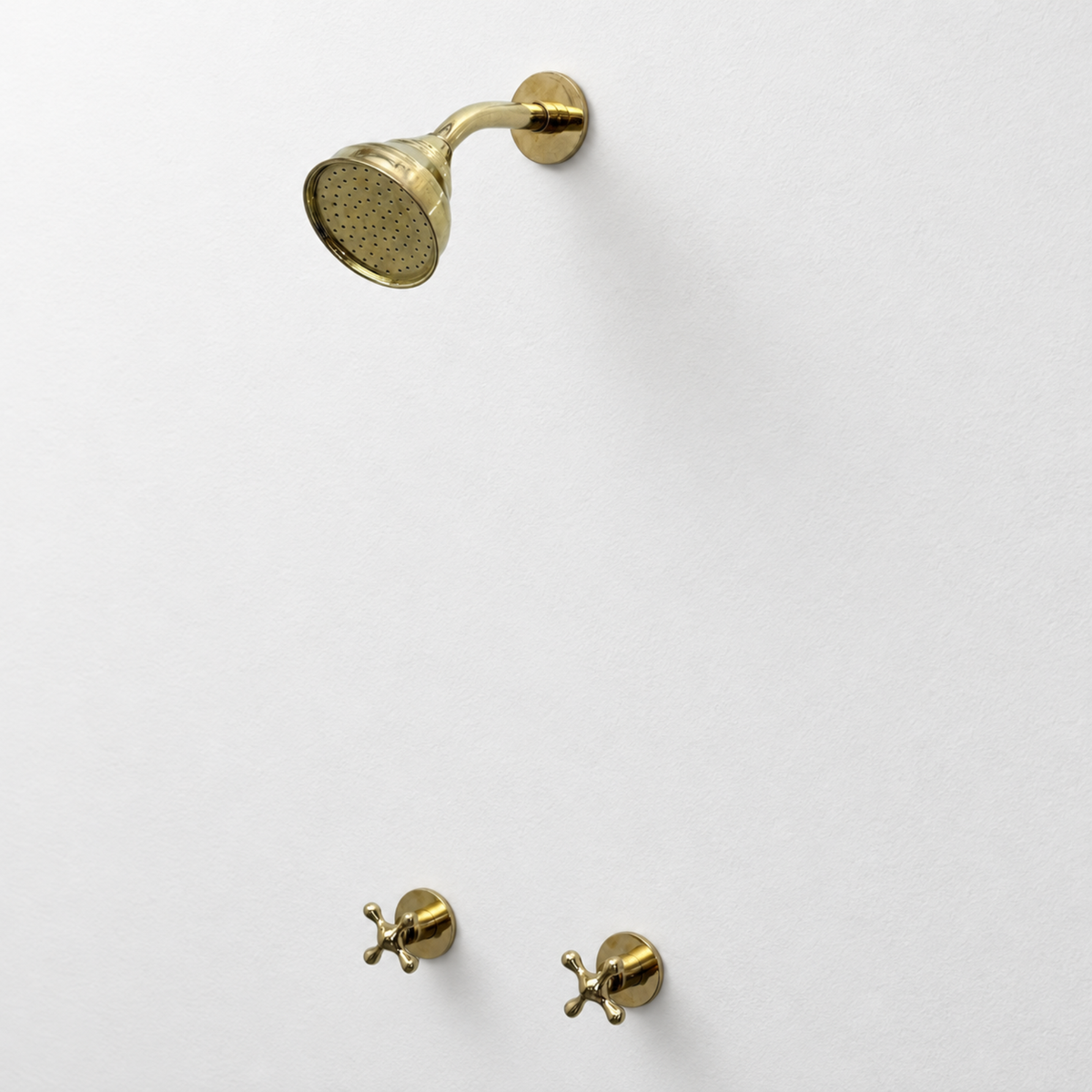 Unlacquered Brass 4" Round Rain Shower System, Short Arm