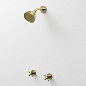 Unlacquered Brass 4" Round Rain Shower System, Short Arm