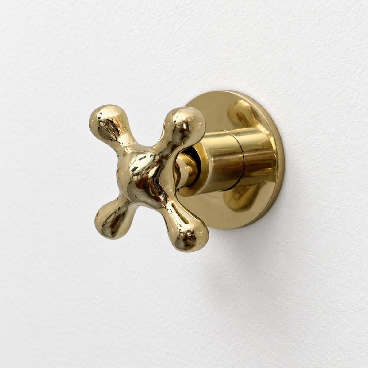 Unlacquered Brass Adjustable 6" Round Rain Shower System, Straight Arm