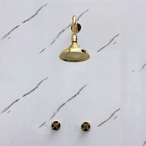 Unlacquered Brass Adjustable Round Rain Shower System — Straight arm (UBCSS-005) — detail view 5